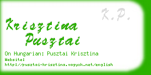 krisztina pusztai business card